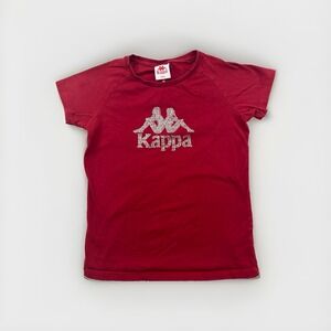 Kappa Sharia Tee Women's Red Rhinestone Logo T Shirt Size Large Short sleeve